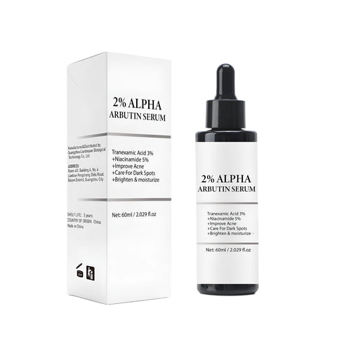 Alpha-arbutin Facial Care Solution 60ml bottle with moisturising skincare formula