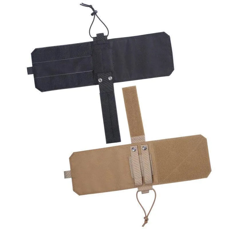 Adjustable outdoor bottle cover in Oxford cloth with elastic base, shown in black and khaki colours