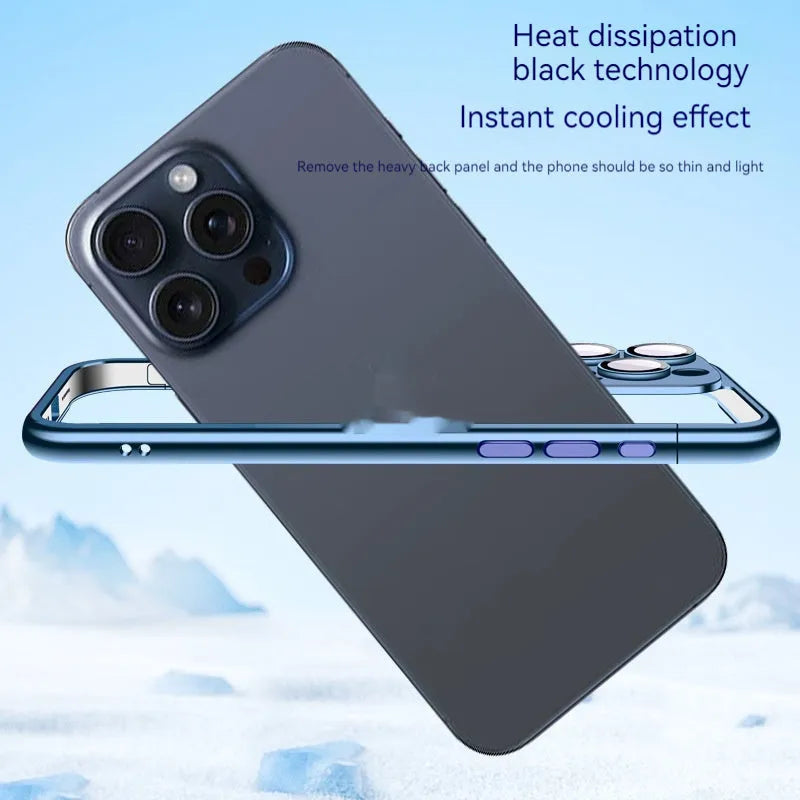 Matte plating frame phone case for Apple iPhone in Titanium Gray with glass lens protector