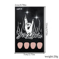 Black French manicure false nail set with 24 short almond shaped pieces