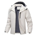 Men's plus size loose fit hooded coat in army green, showing front view with zipper and hood.