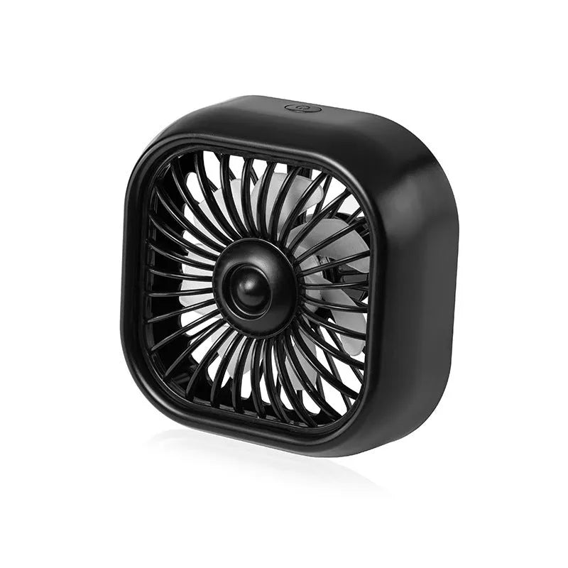 Small USB car fan with three-speed controls for vehicle ventilation