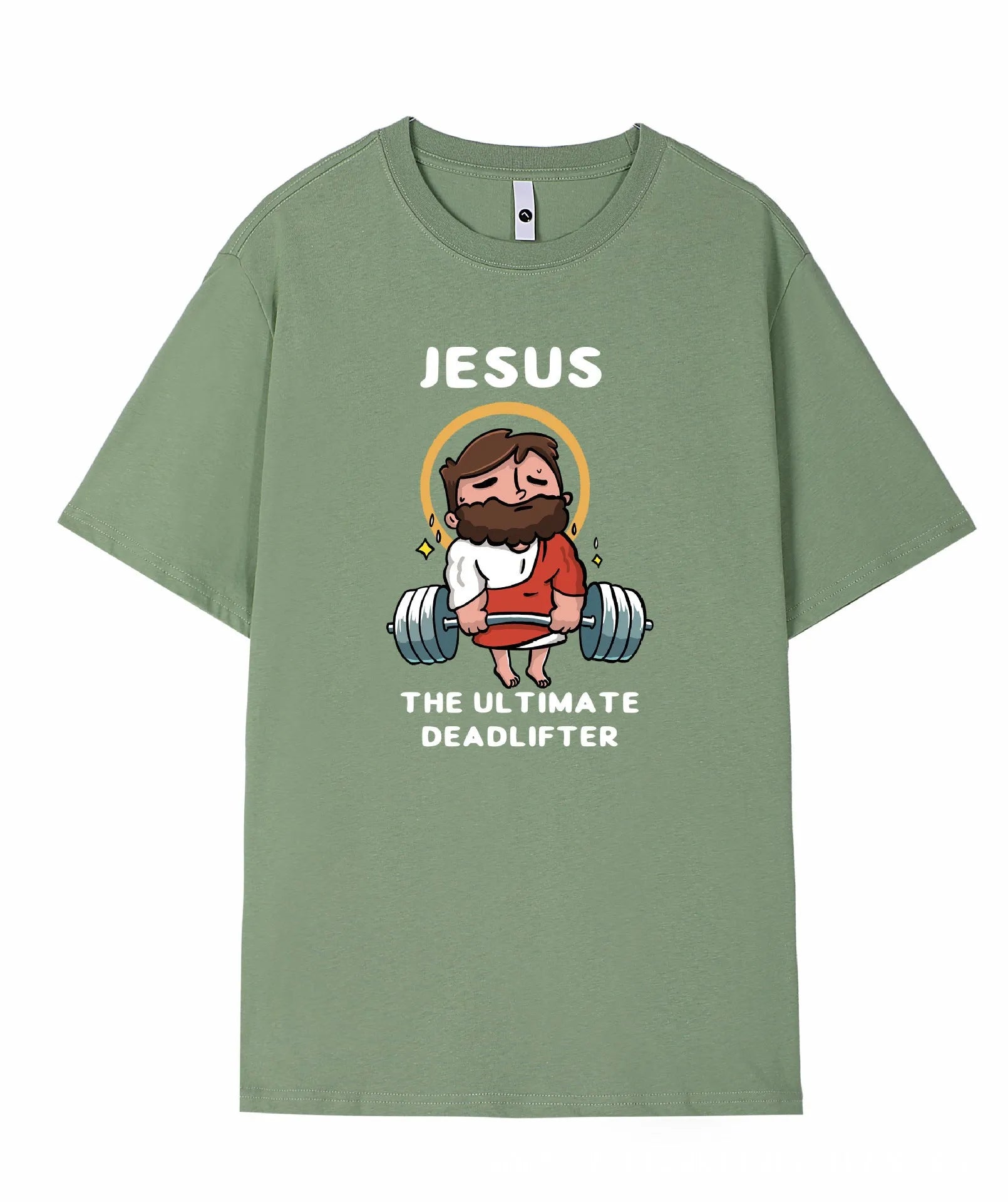 Men's short sleeve pure cotton T-shirt in apricot colour on a hanger