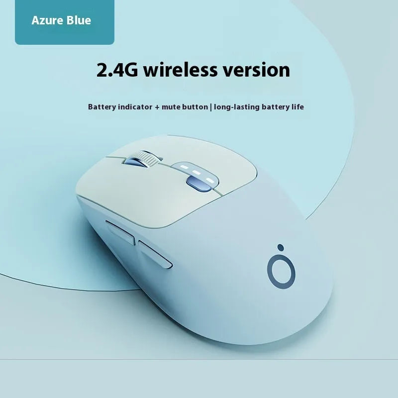 Wireless Bluetooth mouse in Matcha Green colour showing ergonomic shape and silent click buttons