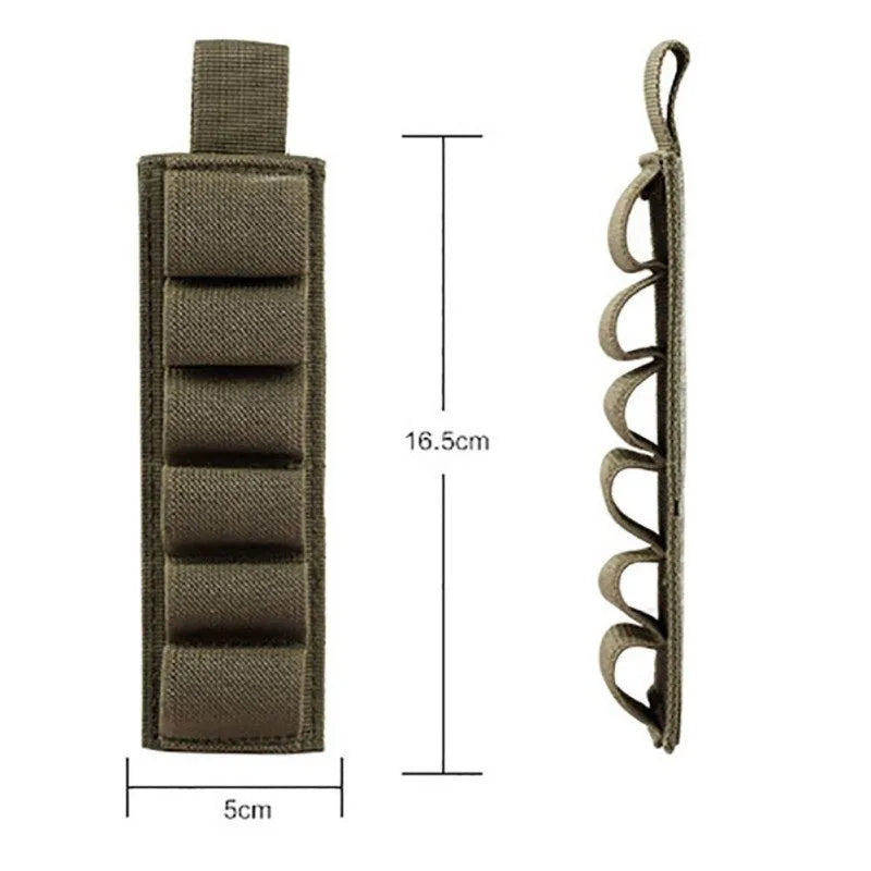 6-hole tactical storage stickers in 1000D nylon fabric measuring 5 by 16.5 centimetres with toolkit