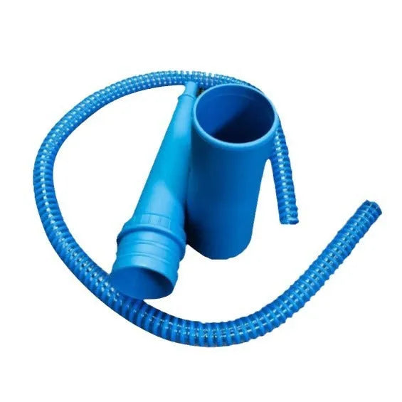 Blue plastic suction pipe cleaner for washing machines with 114cm length and round head design