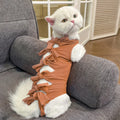 Lace-up cat sterilisation recovery clothing in polyester, shown in various colours and sizes.