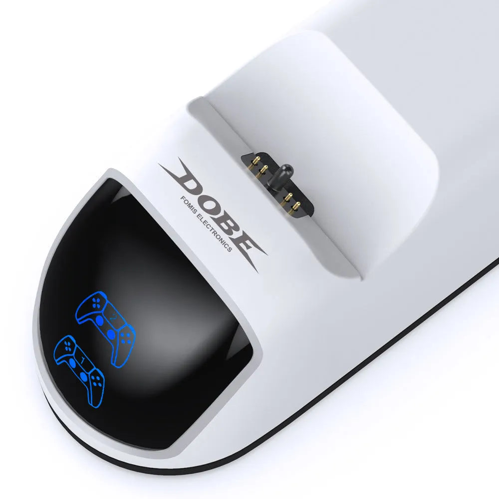 LED breathing light contact charger with Type-C port and USB cable, shown in green or blue light version.