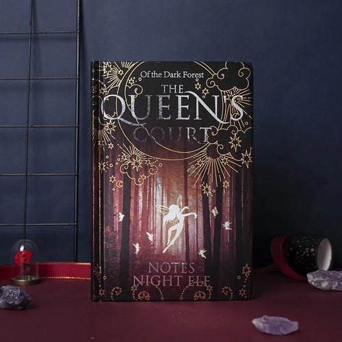 A5 luminous hardcover notebook with night elves design and full-colour illustrated pages