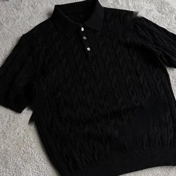Summer twisted long staple combed cotton knitted T-shirt short sleeve in black, gray, and light gray sizes M to 3XL