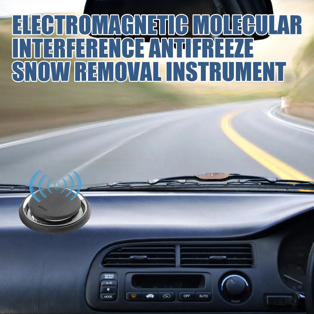 Black square portable car deicing instrument with lid for melting windscreen ice and snow.