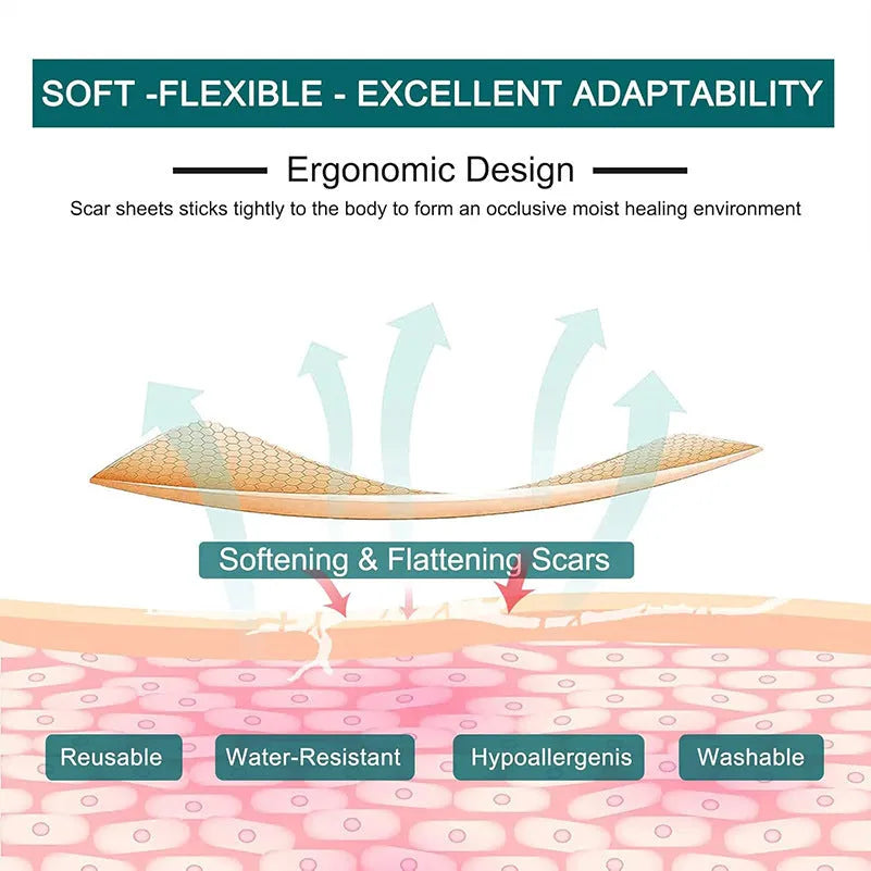 3 metre silicone scar tape strip roll in beige colour with pomegranate and glycerin ingredients
