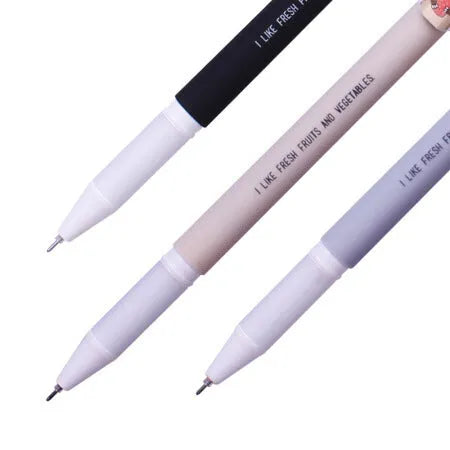 Black gel pen with full needle tube, plastic body 14.1x1.1cm, non-erasable ink