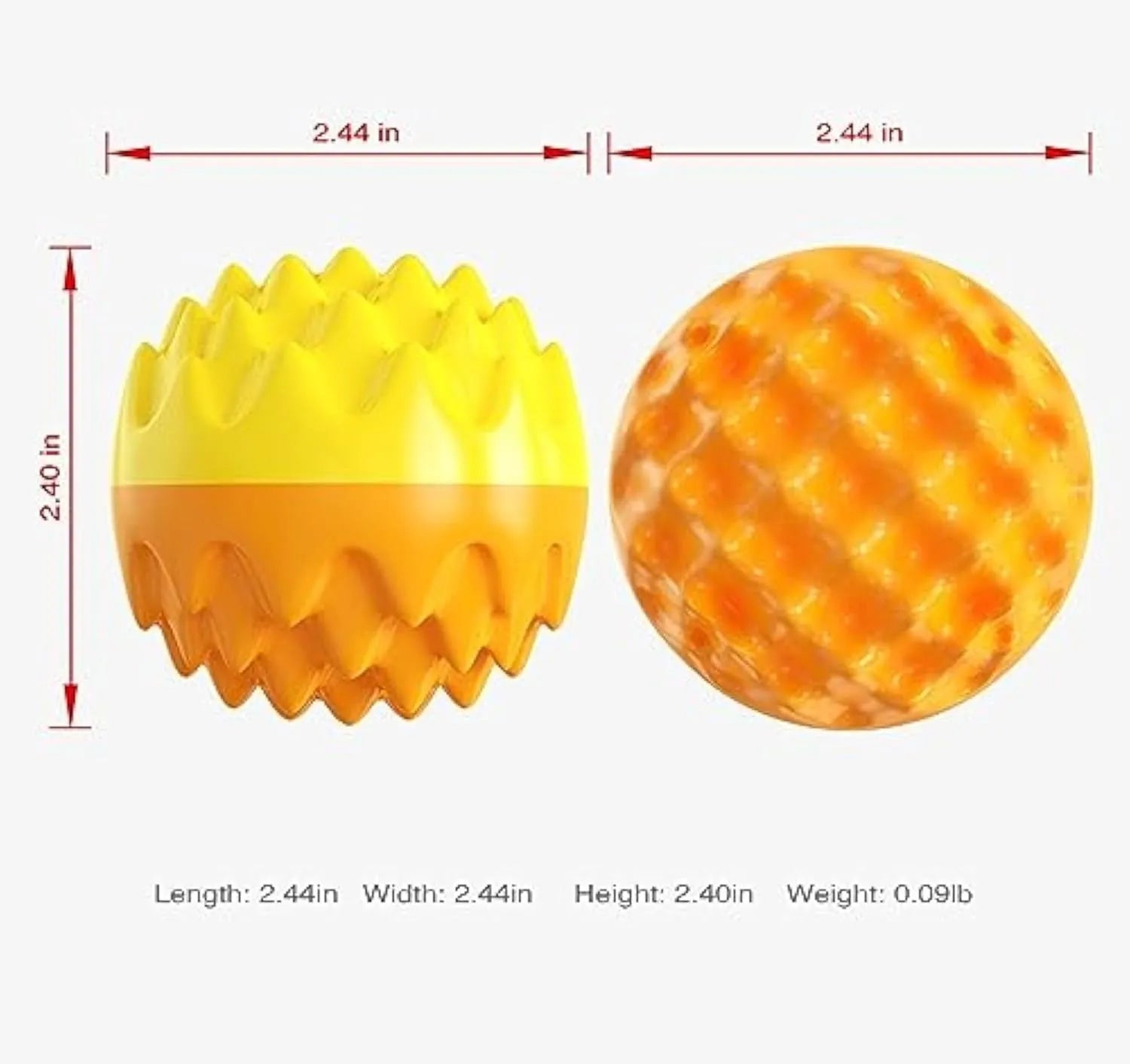 Blue spiky rubber dog ball with dental cleaning texture and squeaker for aggressive chewers