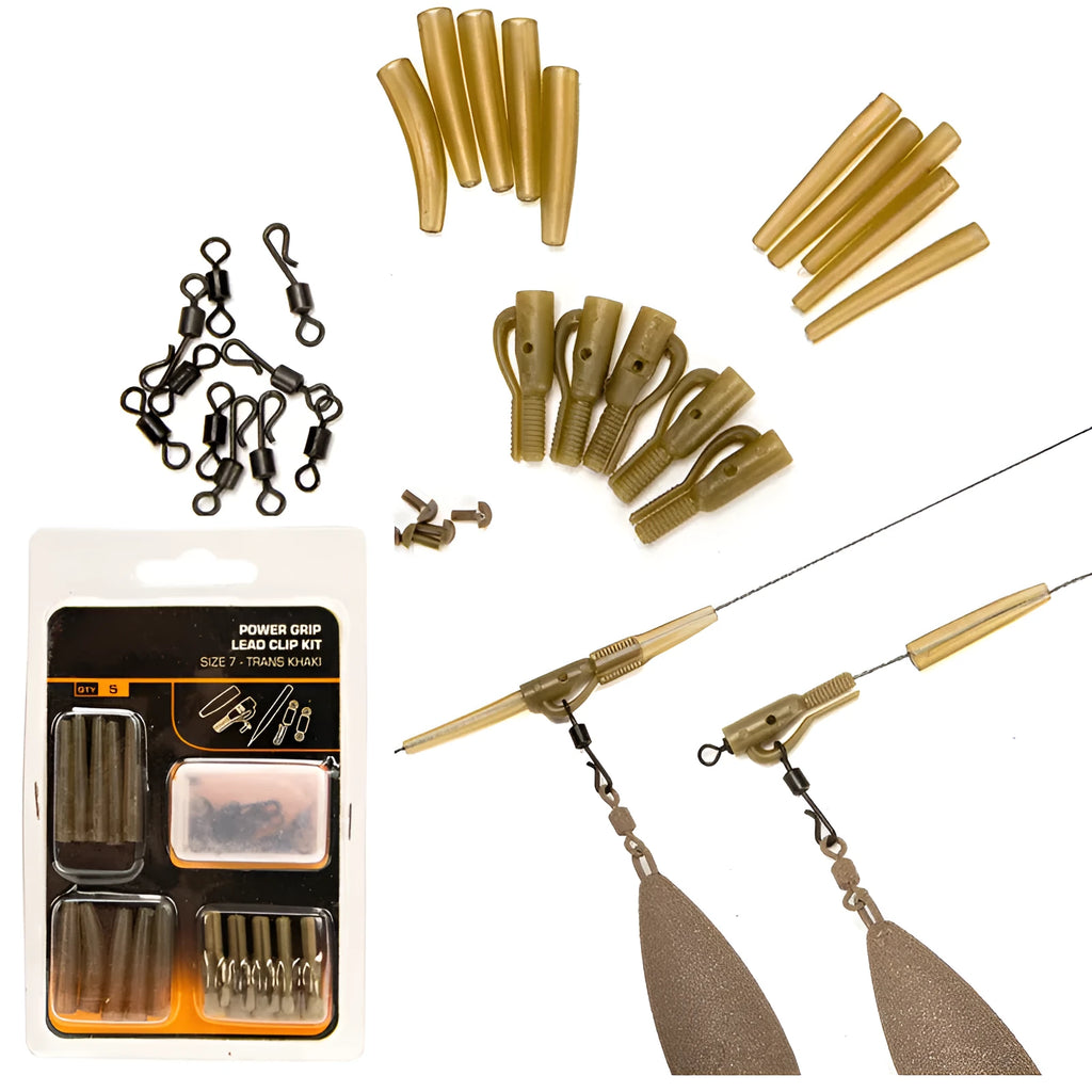 European carp fishing accessory set with 30 pieces including anti-winding pipes, threaded hoses, rotation units and screws