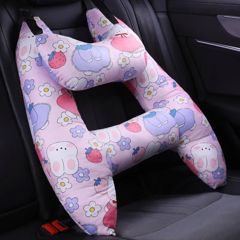 55x70cm automotive headrest pillow with colourful print pattern and pearl cotton filling for car passenger comfort