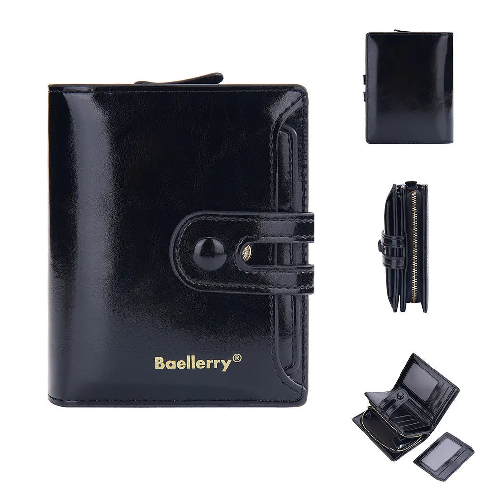 Women's PU leather wallet card holder with polyester lining in eight colour options