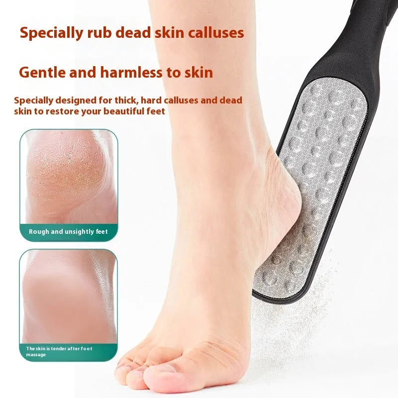 Stainless steel double-sided foot grinder for callus removal in OPP bag packaging