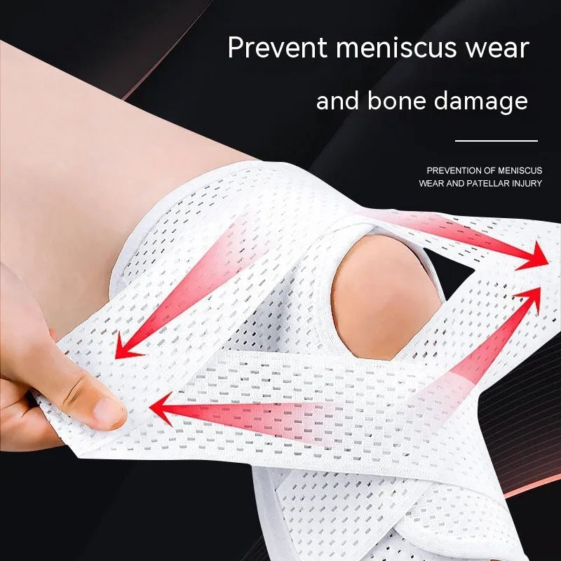 Black knee protective sleeve for meniscus and patellar injury recovery during sports