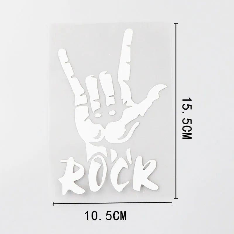 White ROCK creative car sticker personalised with letters on paper decal 10.5x15.5cm