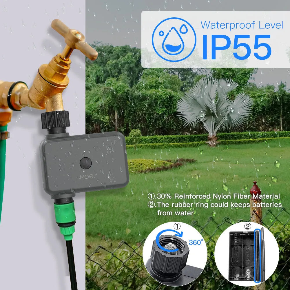 Bluetooth smart garden irrigation timer with smartphone app control for outdoor watering