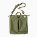 Marden Tooling medium canvas messenger bag in charcoal black with a shoulder strap and hard handle.