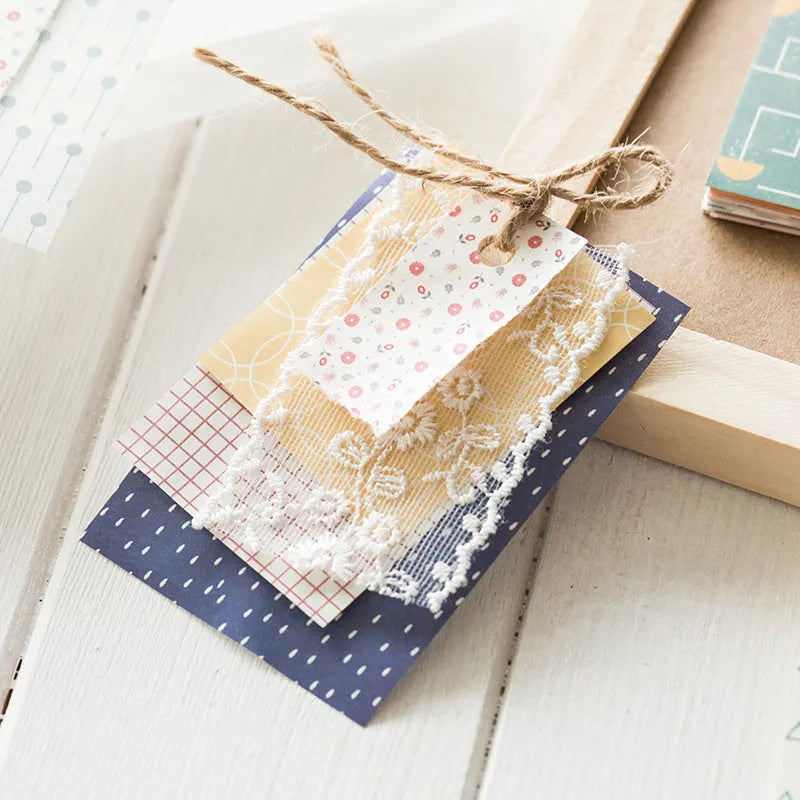 Retro collage material sweet light note paper in dessert colours measuring 56mm by 83mm