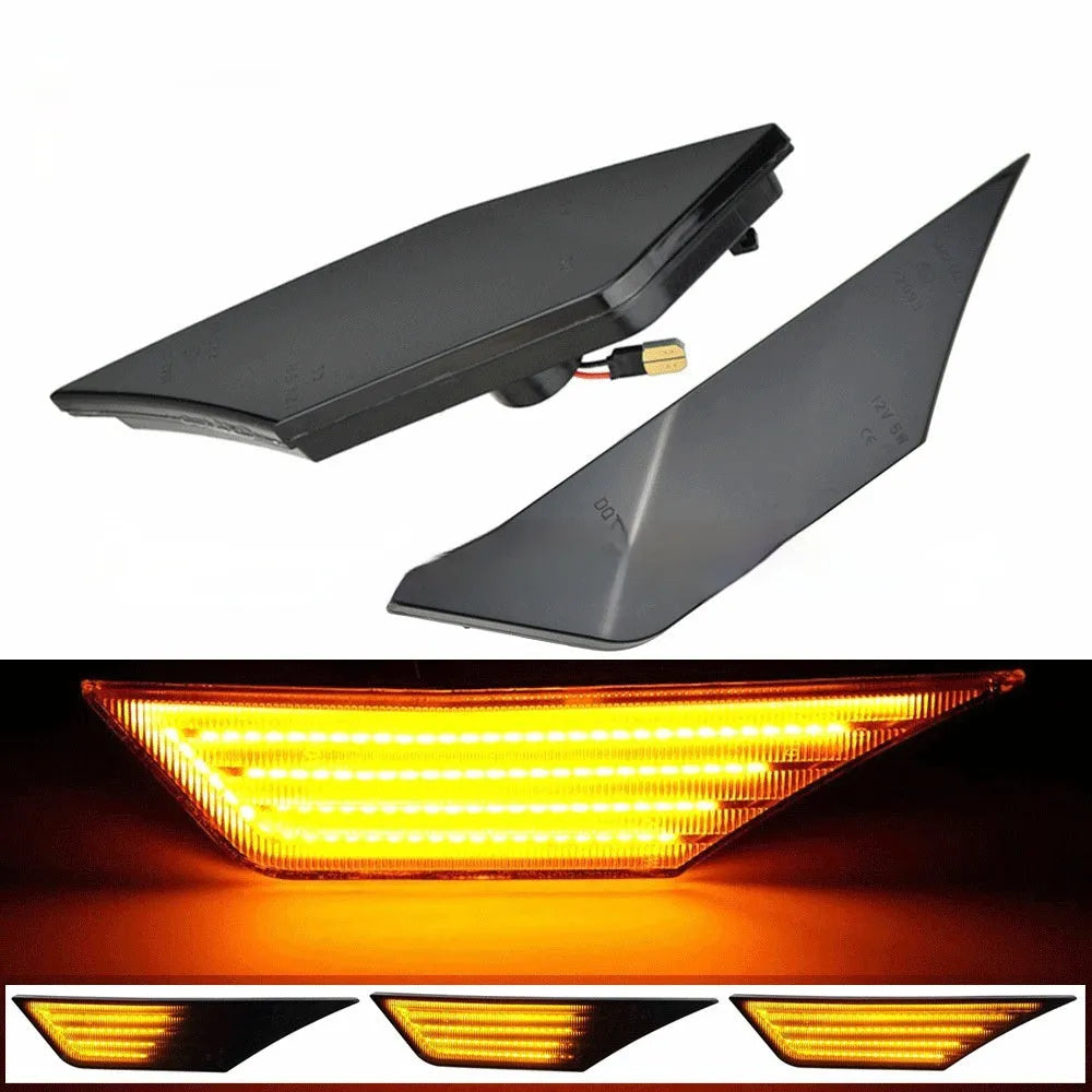 Black shell flowing water style side fender light for Honda Civic 10th Gen Sedan 2016-2018 with yellow LED