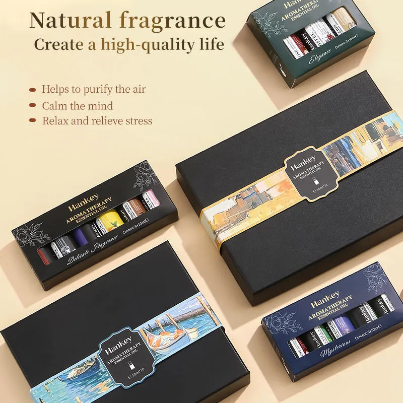 Water-soluble aromatherapy essential oil set in boxed combination packaging