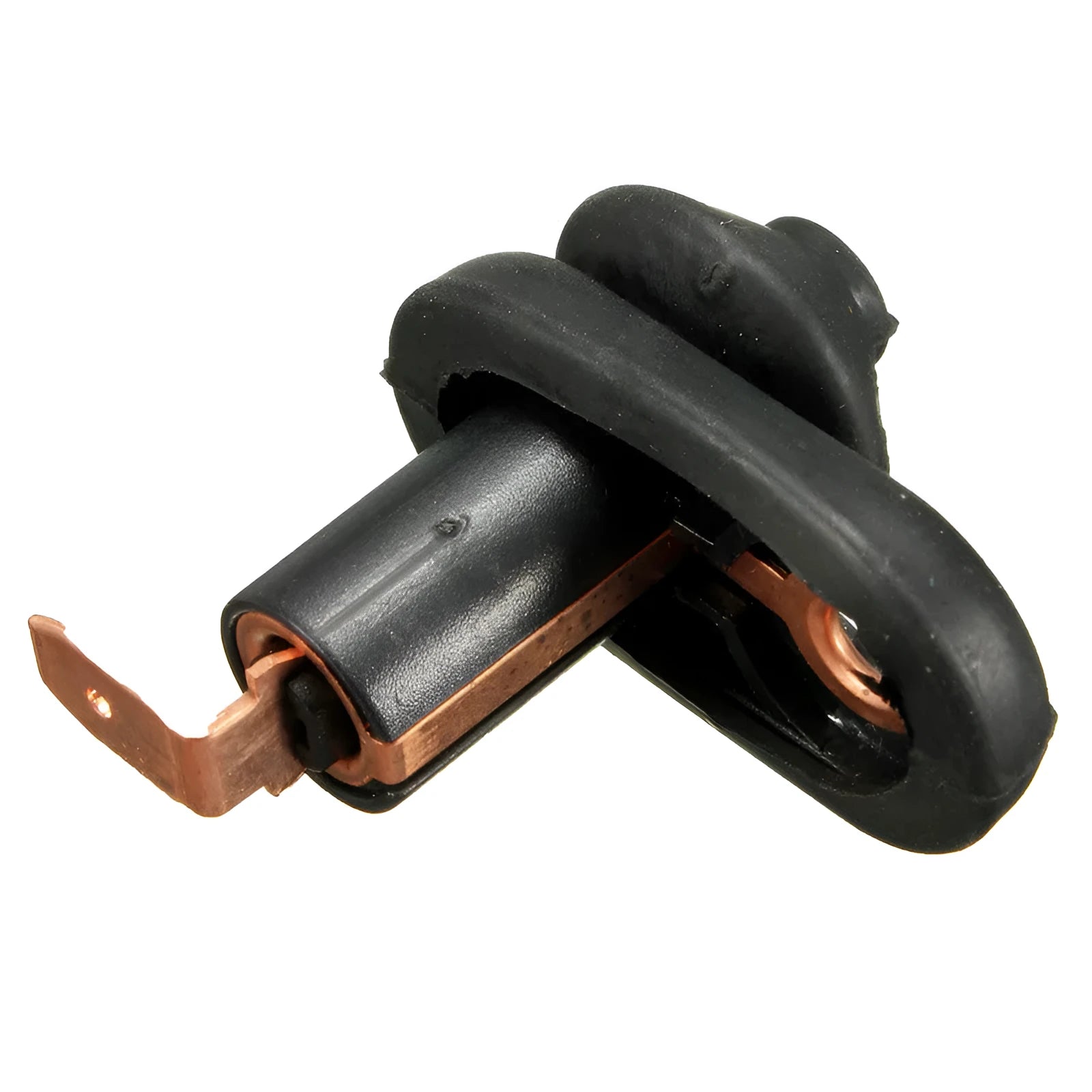 Black universal car interior door light switch replacement with plastic housing and metal contacts
