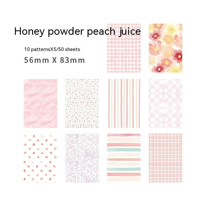 Retro collage material sweet light note paper in dessert colours measuring 56mm by 83mm