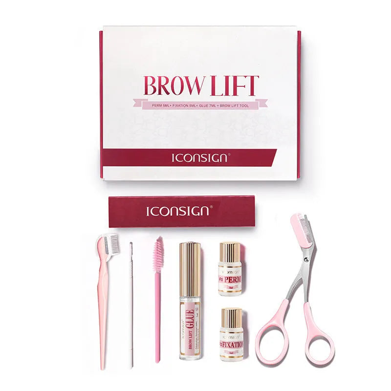 Pink Eyebrow Quick Ironing suit kit for eyebrow perming treatments.
