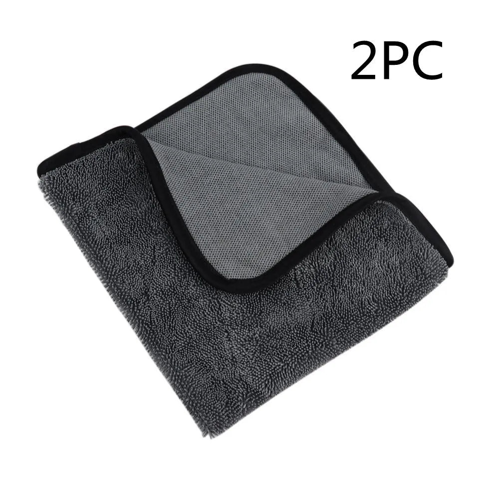 Grey 40x40cm microfiber car wash towel for vehicle drying and cleaning