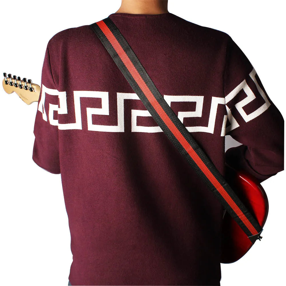 Woven universal crossbody strap for guitar, bass, and ukulele in five colour options