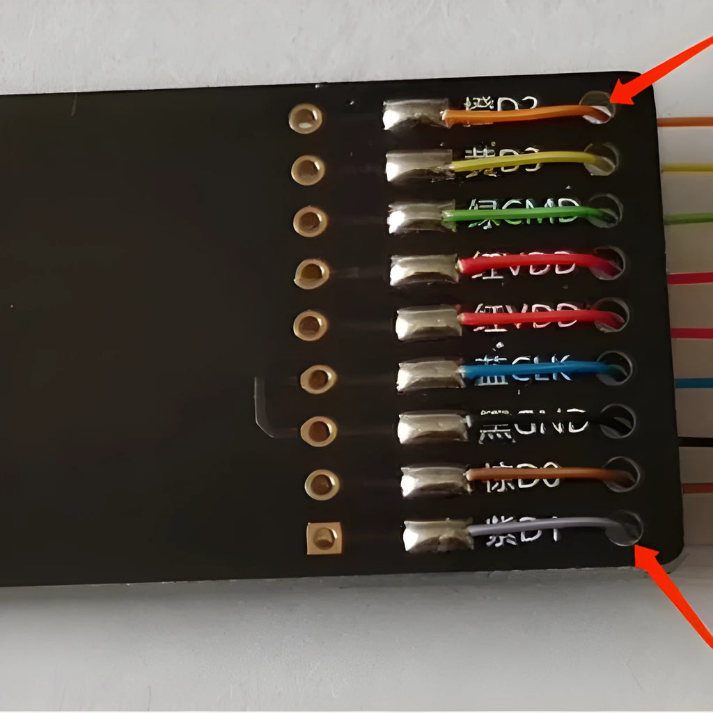 EMMC read and write tool for car audio host maintenance with SD card port connector