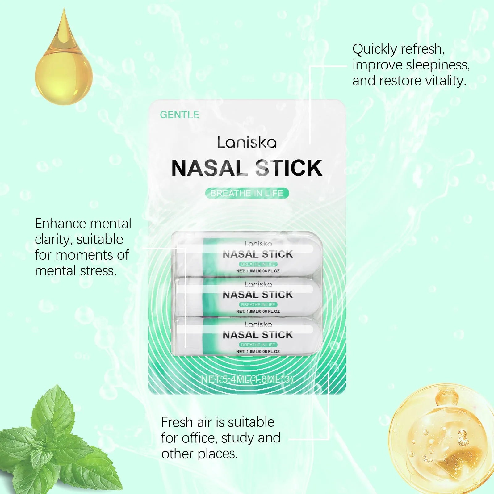 Mint Cool Nose Soothing Suit set of three 1.8ml nose sprays with menthol and spearmint