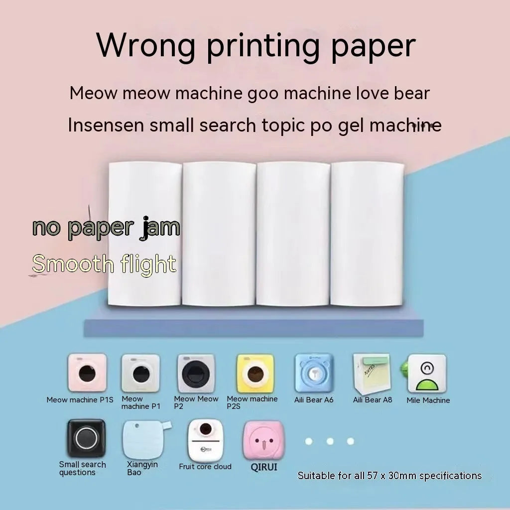 Three rolls of 57x30mm thermosensitive paper for student wrong question printers