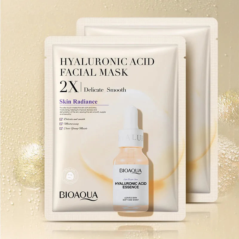 Single sheet of a white collagen face mask and a multi-pack box of 30g facial sheet masks.