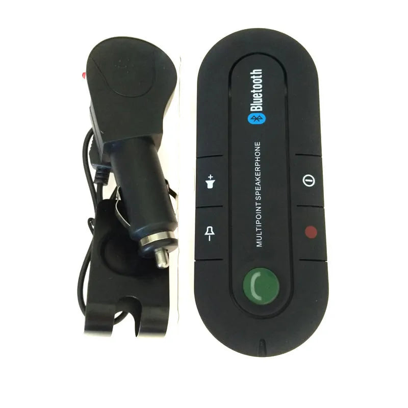 Vehicle-mounted Bluetooth handsfree sun visor music player in ABS plastic, black colour, with clip