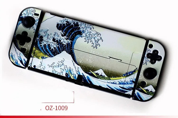 Hard protective case for Nintendo Switch OLED console in a cartoon crystal shell design.