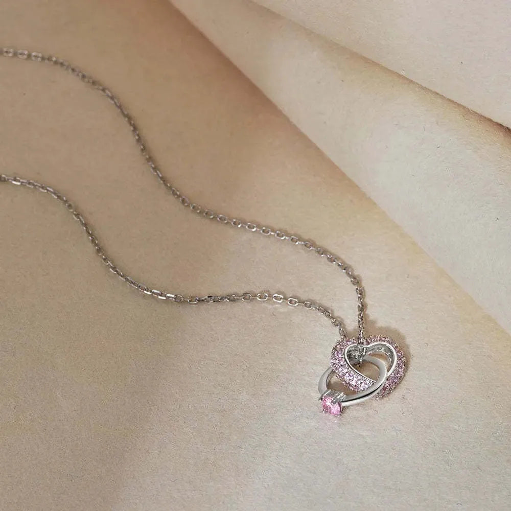 S925 sterling silver light luxury clavicle chain cross pendant white gold colour women's necklace