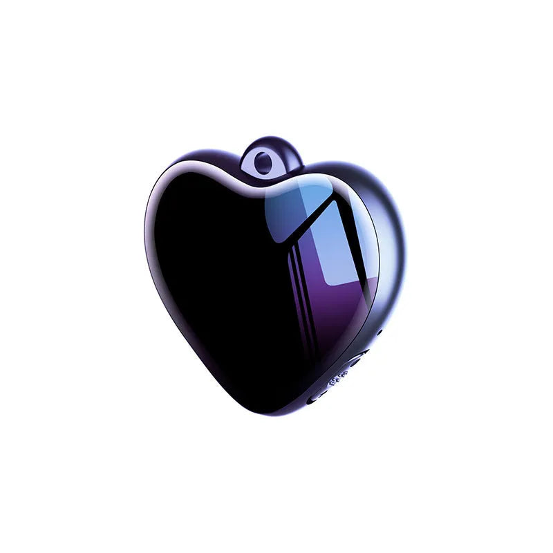 Black compact voice recorder with HD noise reduction and text conversion; zinc alloy and glass surface; 42 x 37 x 9.6 mm