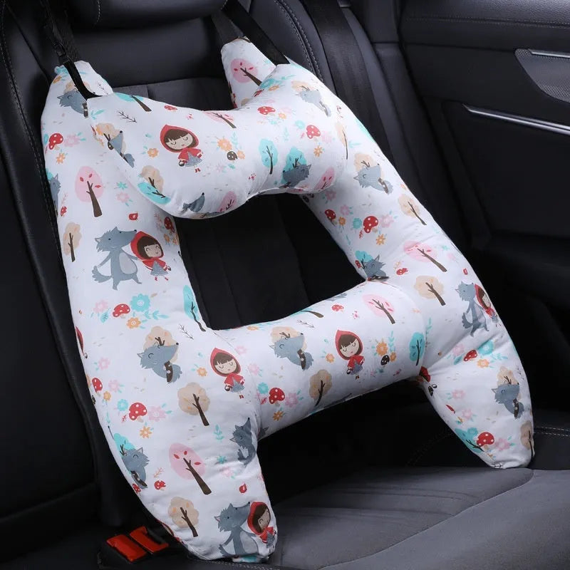 55x70cm automotive headrest pillow with colourful print pattern and pearl cotton filling for car passenger comfort