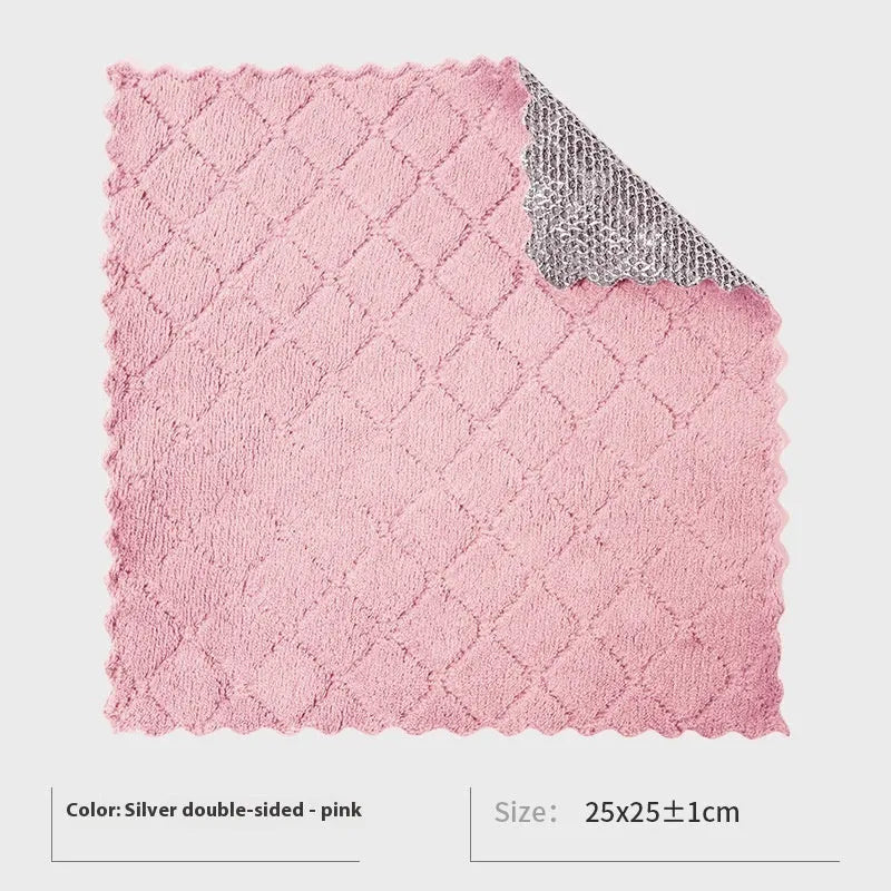 Silver wire microfibre kitchen cleaning cloth for pots and bowls in 20cm or 25cm sizes