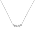 Geometric zircon pendant necklace in 925 silver with gold electroplate finish on display