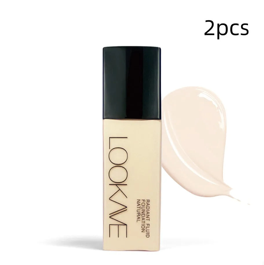 LOOKAVE Matte Liquid Foundation bottle in 21ml size, shown in Ivory White shade