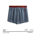 Men's solid colour boxer briefs on a mid waist mannequin showing the polyester knit fabric.