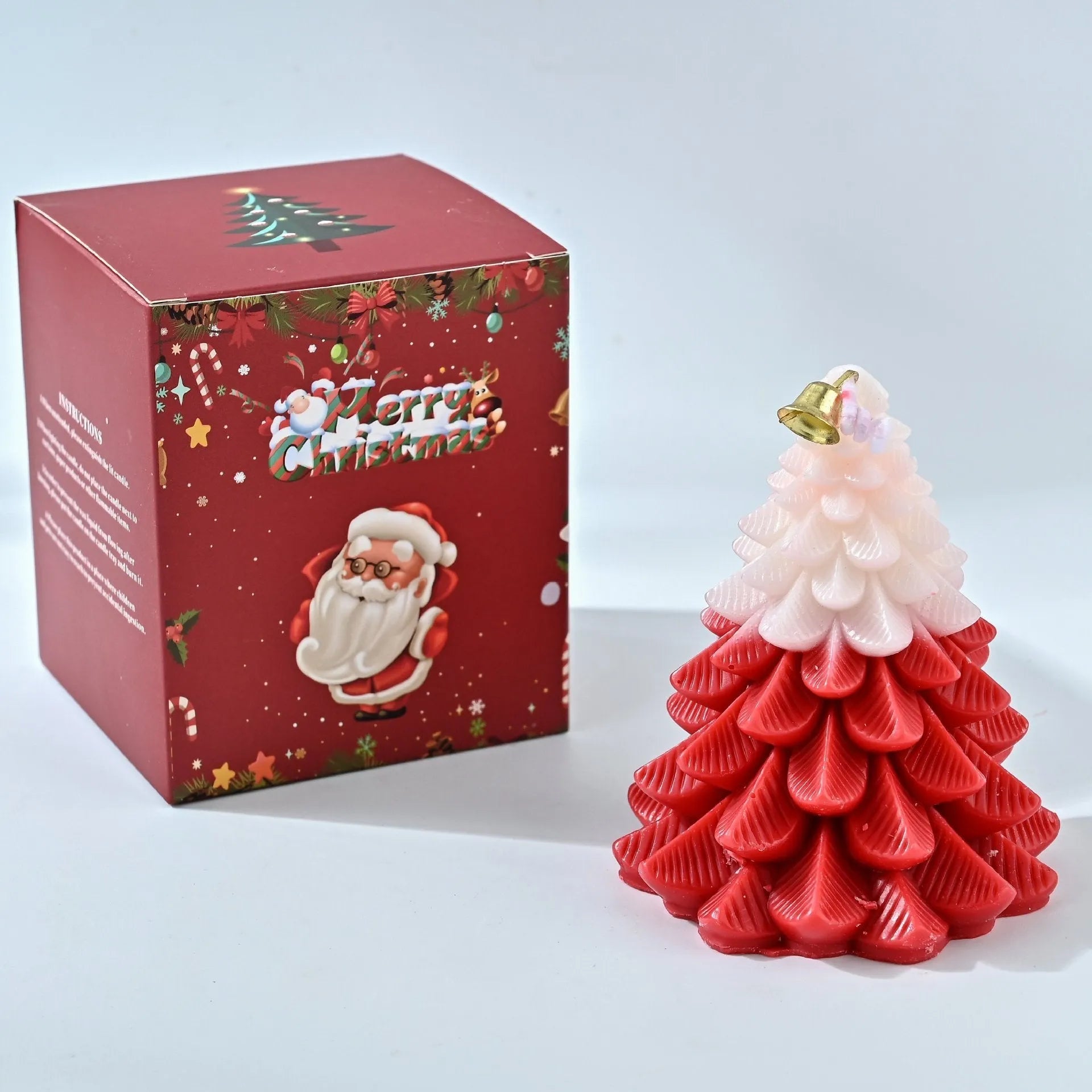 Christmas tree shaped soy mixed wax aromatherapy candle in green, hand-poured, festive home decoration