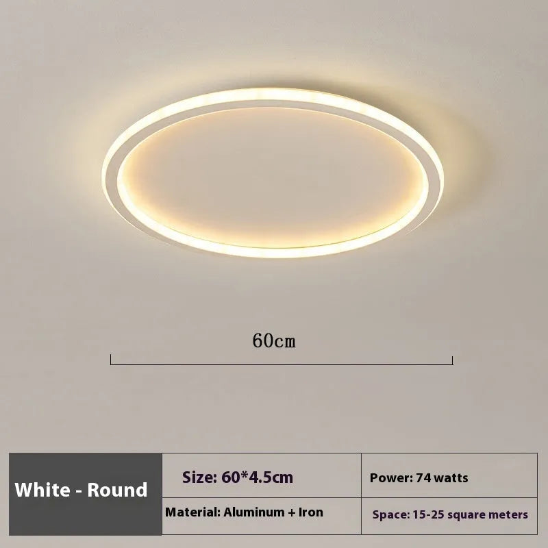 Minimalist LED ceiling lamp in black, gold or white finish with adjustable tricolour lighting