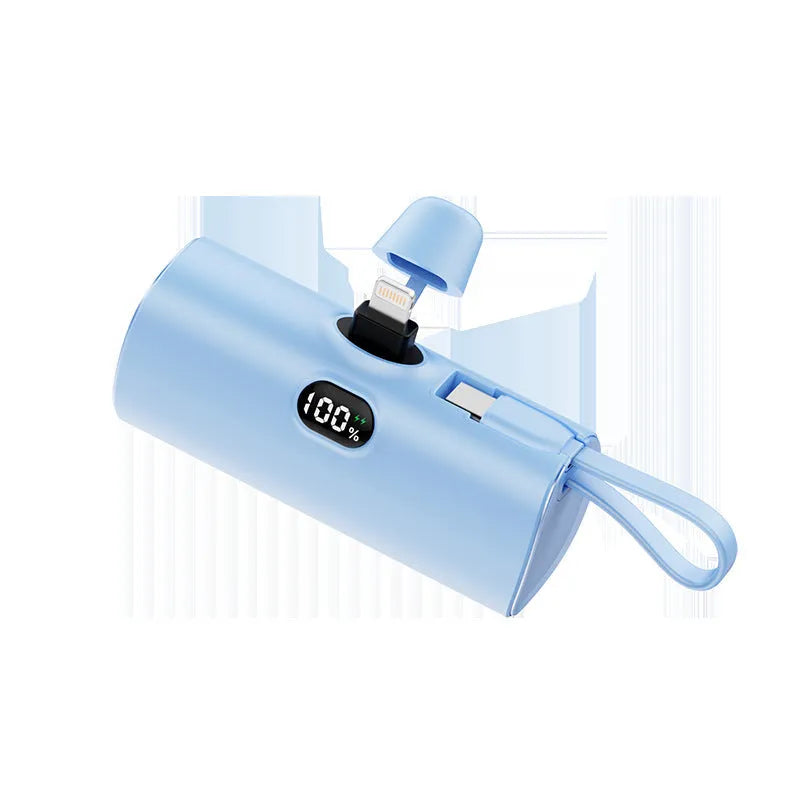 Capsule digital display wireless power bank with built-in plug in five colour options